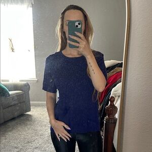 Classic Short-Sleeve Women's Top in Navy